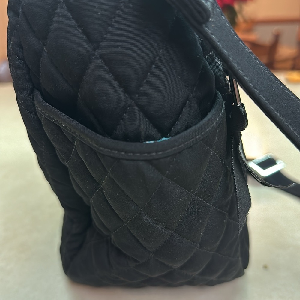 Vera Bradley Quilted On The Go Large Crossbody Or Shoulder Bag Black - Picture 9 of 11